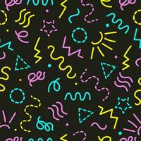 Abstract seamless pattern in 90s style. Doodle background for print, posters, etc. vector