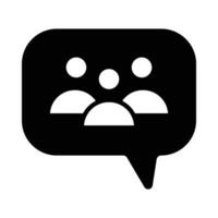 Group Chat Vector Glyph Icon For Personal And Commercial Use.
