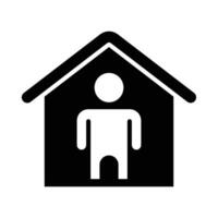 Stay At Home Vector Glyph Icon For Personal And Commercial Use.