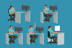 office worker set vector