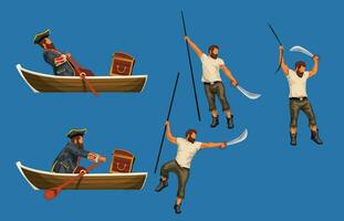 pirate detailed set vector