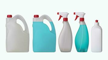 plastic bottles set vector