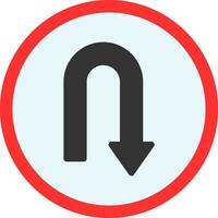 U Turn Vector Icon Design