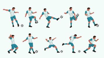 soccer player colored set vector