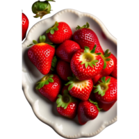 assiette de des fraises transparent g png
