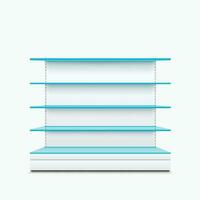 blue glass shelves vector