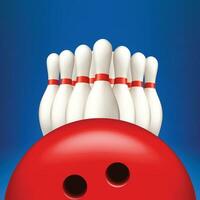 bolos pinchar con pelota vector