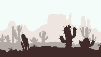 cactus desert landscape vector