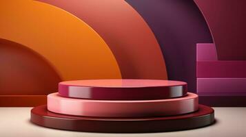 Ai, ai generated, abstract podium mockup, a stylish and modern platform for showcasing products or designs, blending elegance and contemporary aesthetics photo