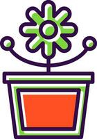 Flower Pot Vector Icon Design