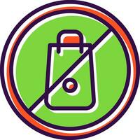 No Plastic Bags Vector Icon Design