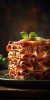 A stack of lasagna stacked on top of one another photo