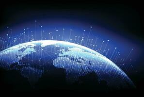 Global network connection. World map point and line composition concept of global business. Vector Illustration