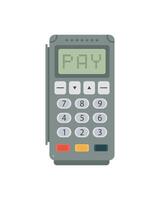 Cash Register flat material design isolated on white background. vector