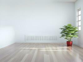 3d rendering of green plant in white room photo