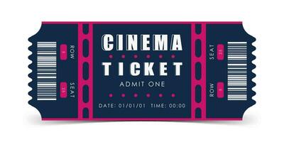 Cinema ticket template. Modern elegant ticket card illustration template. Vector. vector