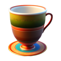 tazza di tè disegno piattino vasellame ai generato png