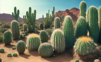 cactus plantas en desierto, generativo ai ilustración. foto