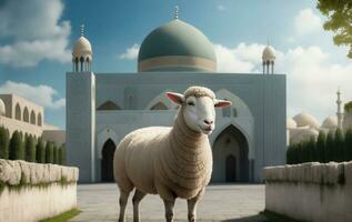 Eid al adha mubarak islamic festival, Generative AI Illustration. photo