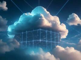 Cloud Networking technology, Generative AI Illustration. photo