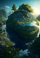 Green ecology world environment day, Generative AI Illustration. photo