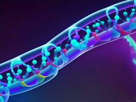 DNA helix colorful genes chromosomes, Generative AI Illustration. photo
