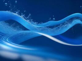 Splash blue flowing wave, Generative AI Illustration. photo