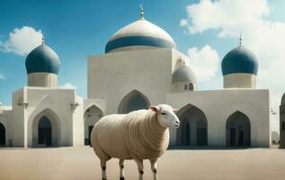 Eid al adha mubarak islamic festival, Generative AI Illustration. photo