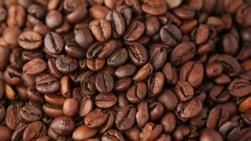 Many coffee beans vibrate during sorting, close-up, shallow depth of field. video