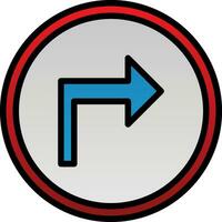 Turn Right Vector Icon Design