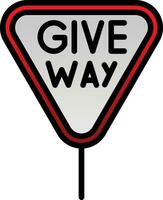 Give Way Vector Icon Design