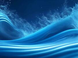 Splash blue flowing wave, Generative AI Illustration. photo