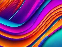 Colorful wavy neon lines, Generative AI Illustration. photo