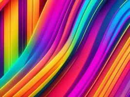 Colorful wavy neon lines, Generative AI Illustration. photo