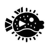 Puffer Fish Vector Glyph Icon For Personal And Commercial Use.