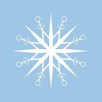 White snowflake on a blue background vector