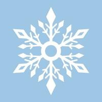 White snowflake on a blue background vector