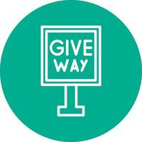 Give Way Vector Icon Design