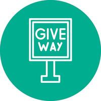 Give Way Vector Icon Design