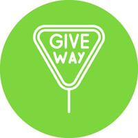 Give Way Vector Icon Design