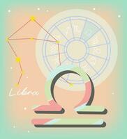 WebFuturistic Libra zodiac sign on light blue pink background. Glowing low polygonal design vector. Constellation of leo and the astrological circle. vector