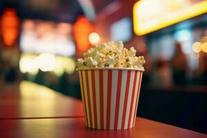 palomitas de maiz película bocadillo. generar ai foto