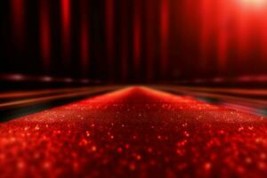 Red carpet blurred shine. Generate Ai photo