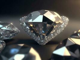 Soft focus shot of beautiful diamonds, Generative AI Illustration. photo