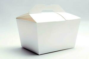 chino comida caja blanco sólido. generar ai foto