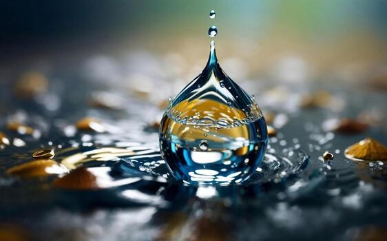 Pure water drop background, Generative AI Illustration. photo