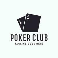 Premium ace poker card template logo element. Logo for gambling games, casinos, tournaments and clubs. vector