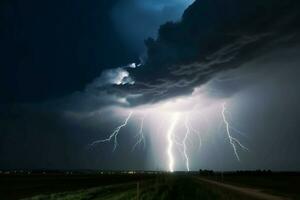 enorme noche tormenta. generar ai foto