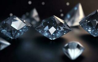Soft focus shot of beautiful diamonds, Generative AI Illustration. photo