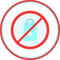 No Plastic Bags Vector Icon Design